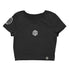 Technostoff Stripe Crop Top in schwarz von vorne